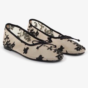 NEW For Love & Lemons Florence Mesh Ballet Flats Size EU 36/6 in Black / Cream
